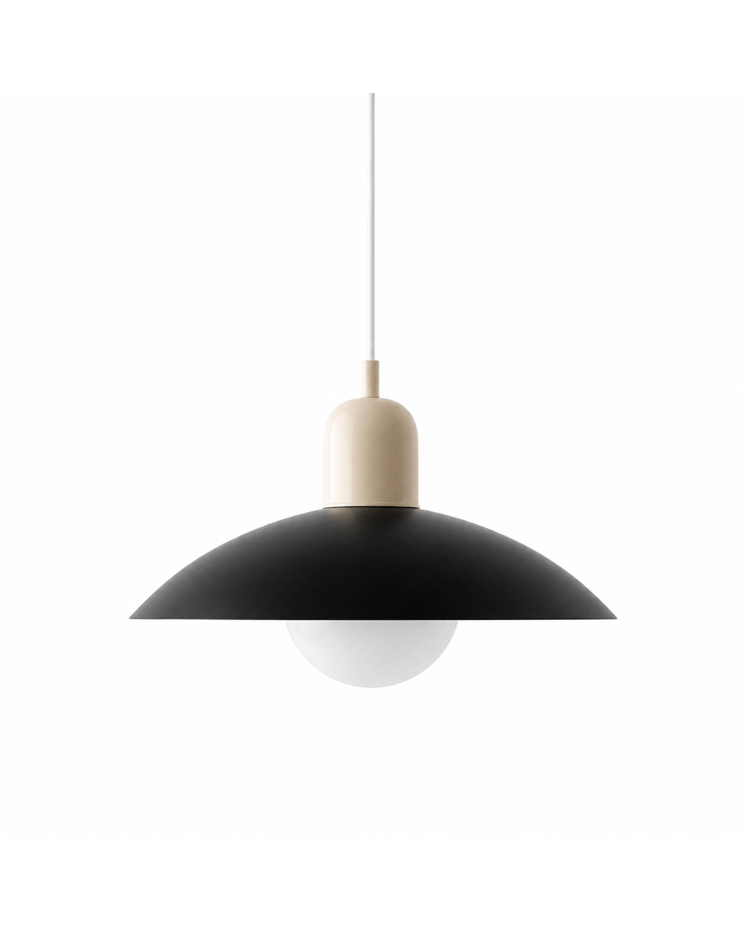 Suspension métal laqué : Demi-sphère bicolore